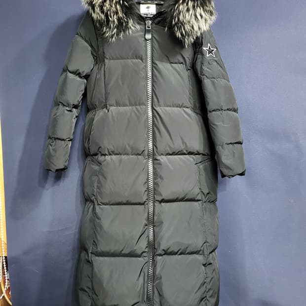 LUCKIER 폭스 덕다운 롱패딩