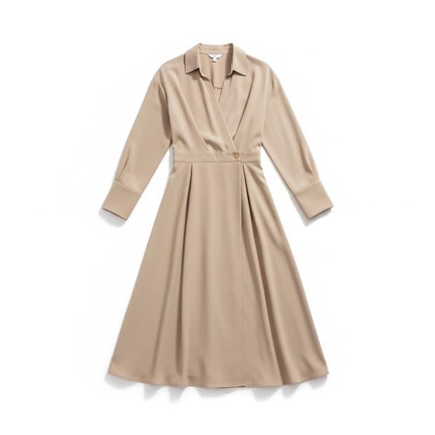 라메레이 베이지 랩 스타일 롱 원피스 S