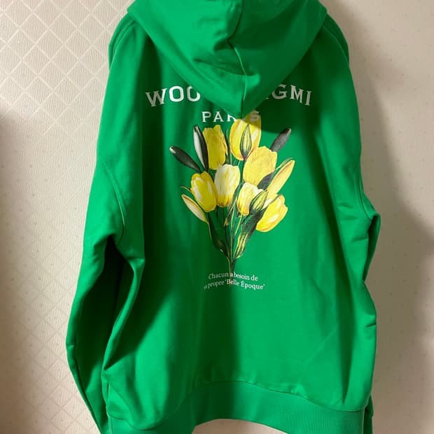 우영미 22ss 플라워후드 그린 50