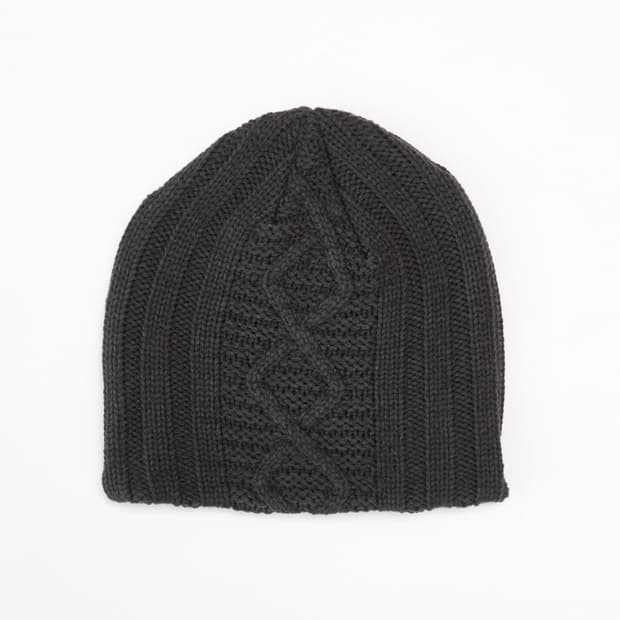 해칭룸 자카드 빅 비니 차콜