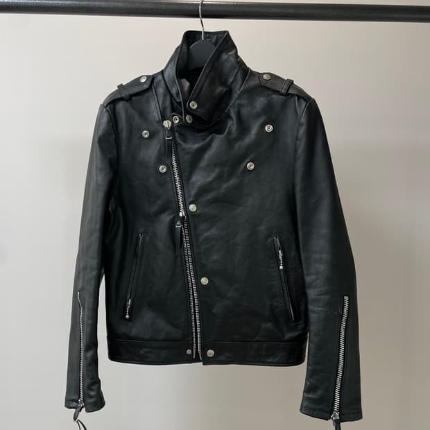 (S) 디아프바인 스티어하이드 소가죽 라이더 자켓