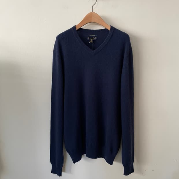 vintage two ply cashmere v-neck knit