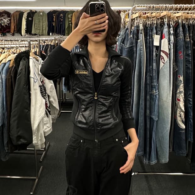 85)아디다스 빈티지 여성 검/골 트랙탑 져지 집업