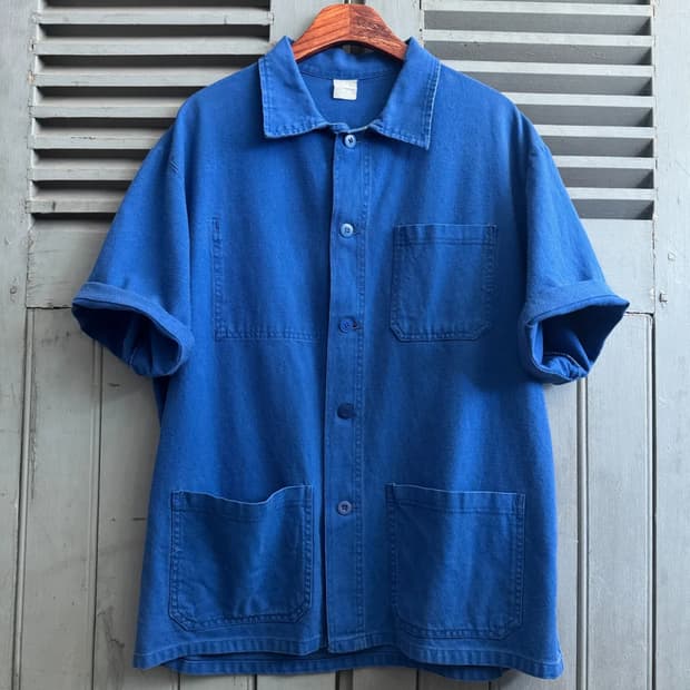 [XL]7~80's 빈티지 워싱 하프 프렌치 워크자켓