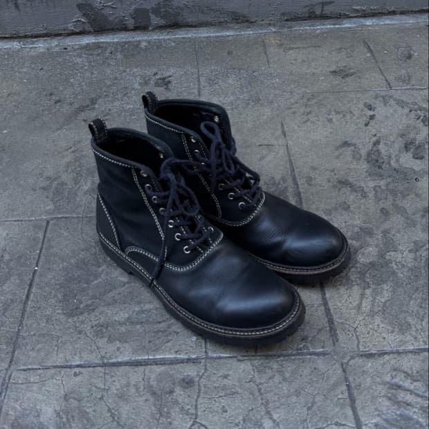 꼼데가르송 옴므 스티치 이중 도킹 부츠