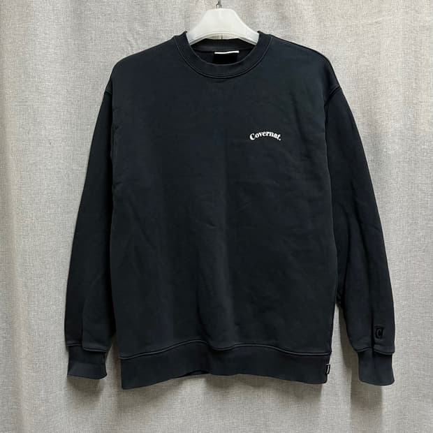 [M/오버핏] 커버낫 라운드 긴팔 맨투맨 블랙