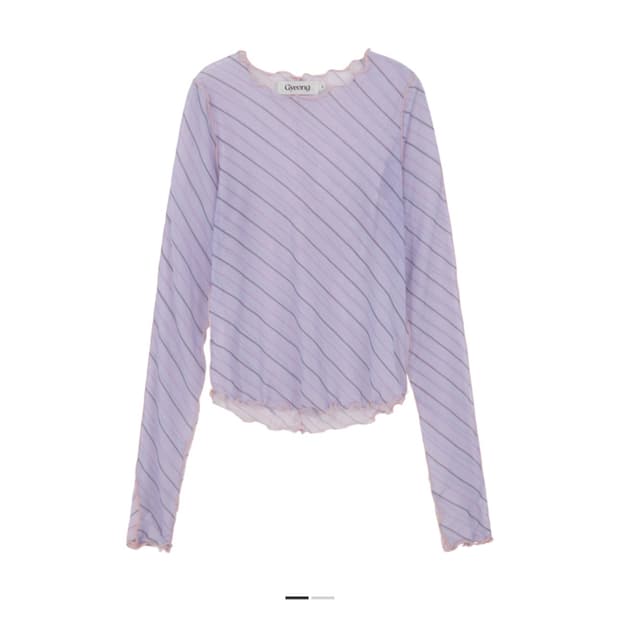 Gyeong Striped Mesh top Pink & Purple