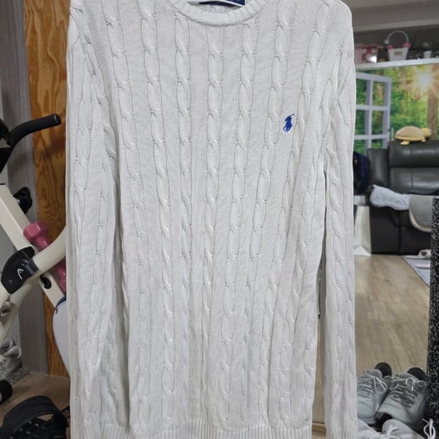 폴로 랄프로렌 꽈배기 니트 화이트 M