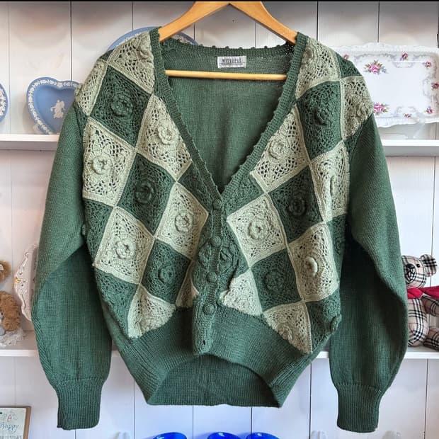 크로셰 패치워크 가디건