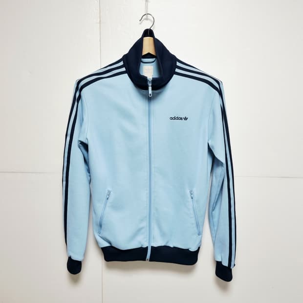 남성 빈티지 아디다스 구 베켄바우어 스카이블루 하늘색 소라색 트랙탑 져지