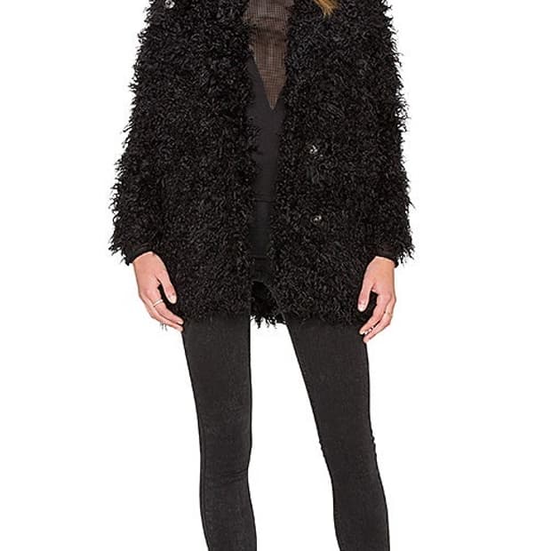 IRO 이로 부클레 퍼 코트 M 정품