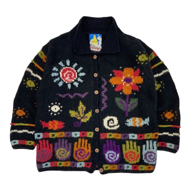 Newari 핸드니트 패턴 가디건