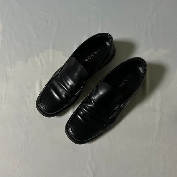 Prada square toe loafers