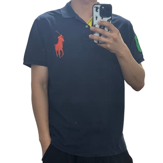 폴로 빅포니 네이비 커스텀핏 카라티