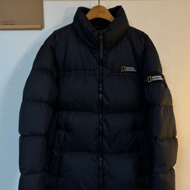 [XL]내셔널지오그래픽 구스다운 숏패딩 블랙