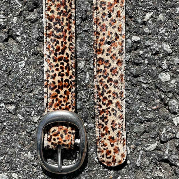 Leopard pony hair belt 레오파드 송치 벨트