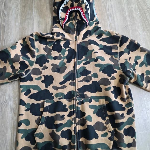 100%정품 베이프 샤크후드집업 황계 M