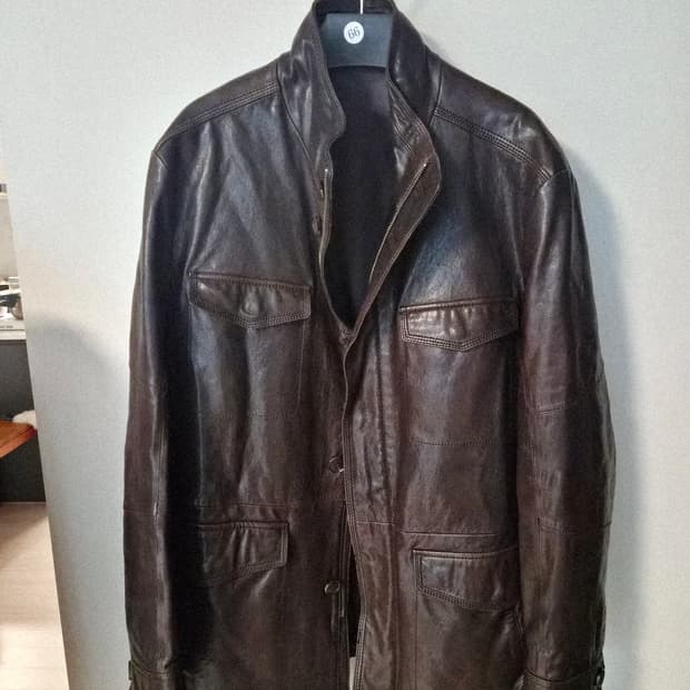 천연 양가죽 남성 사파리 재킷 (다크브라운/상태 최상)