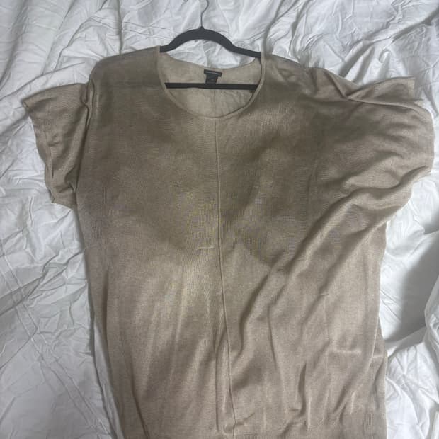 클럽 모나코 Club Monaco 골드 쉬어 니트 셔츠 드레스  