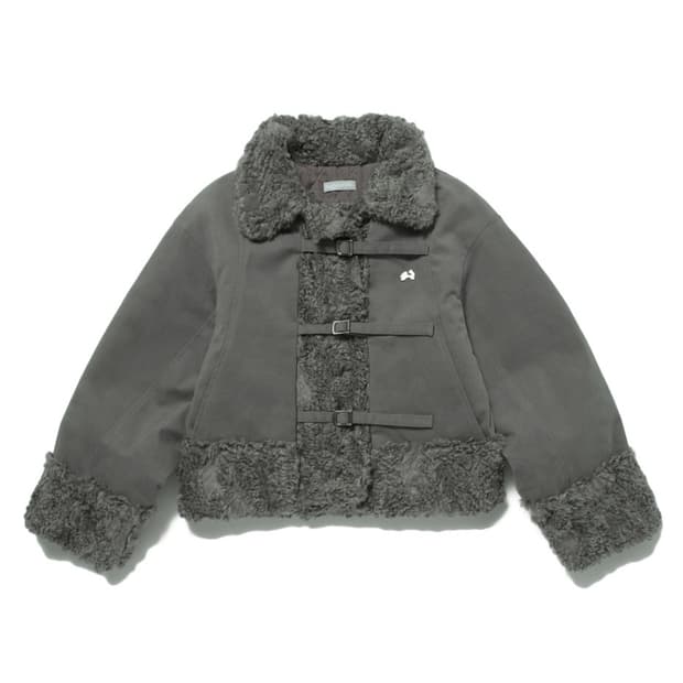 허그유어스킨 시어링 퍼 자켓(카키)