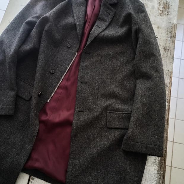 mono prive textured carcoat