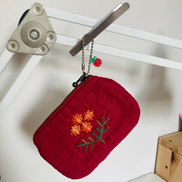 핸드메이드 플라워 자수  카드 지갑