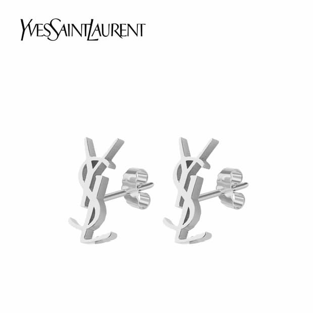 YSL 심플 미니 실버 이어링