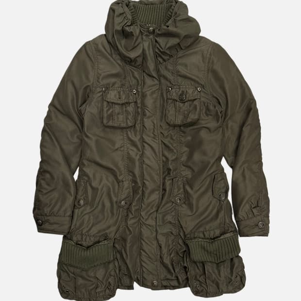 khaki pocket military parka