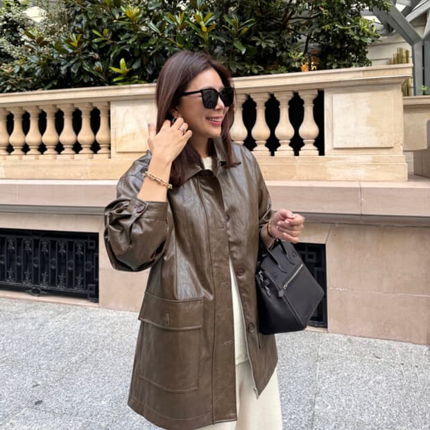 르꼬르망(le cormang) 세상가벼운 가죽자켓 프리사이즈