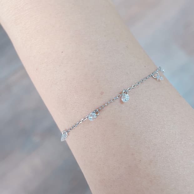 [새제품급]실버925 순은 큐빅 팔찌 ost 정품 브레이슬릿 레이어드