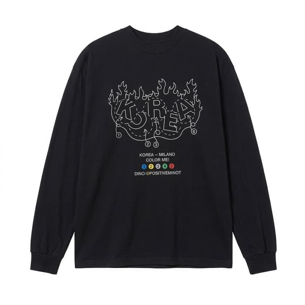 디미토 블랙 긴팔 티셔츠 L