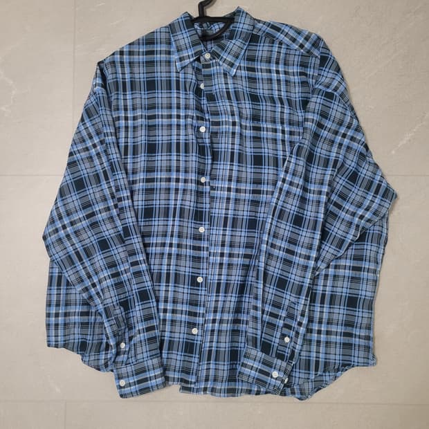 디엔에스알 블루 체크셔츠