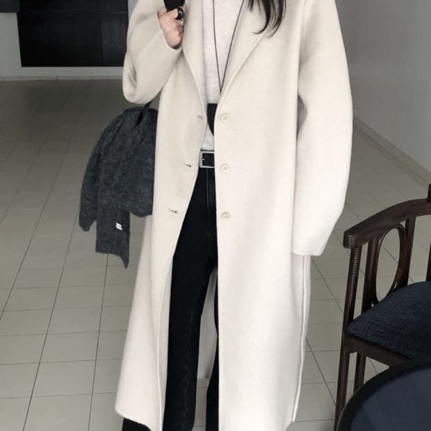 르버터 벌룬 핸드메이드 코트 크림