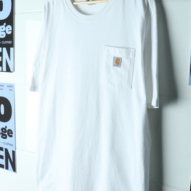 (XL-2XL) 칼하트 반팔 티셔츠 빅사이즈 포켓 화이트-H34372