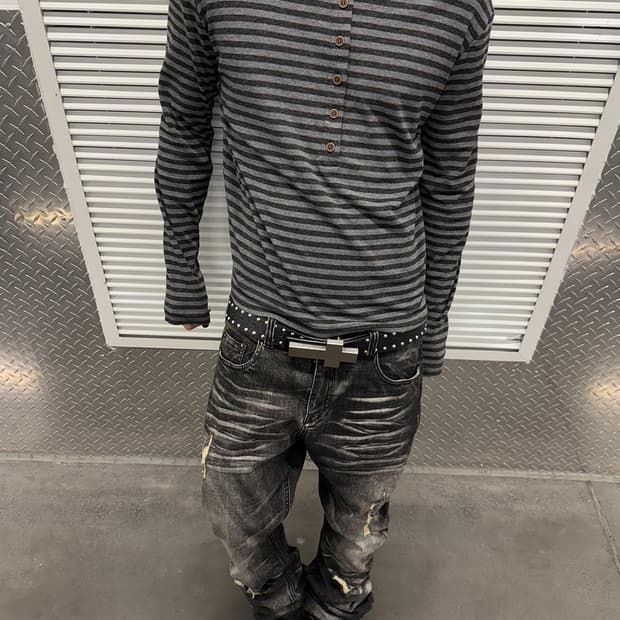 Stripe Hooded Long Sleeve T