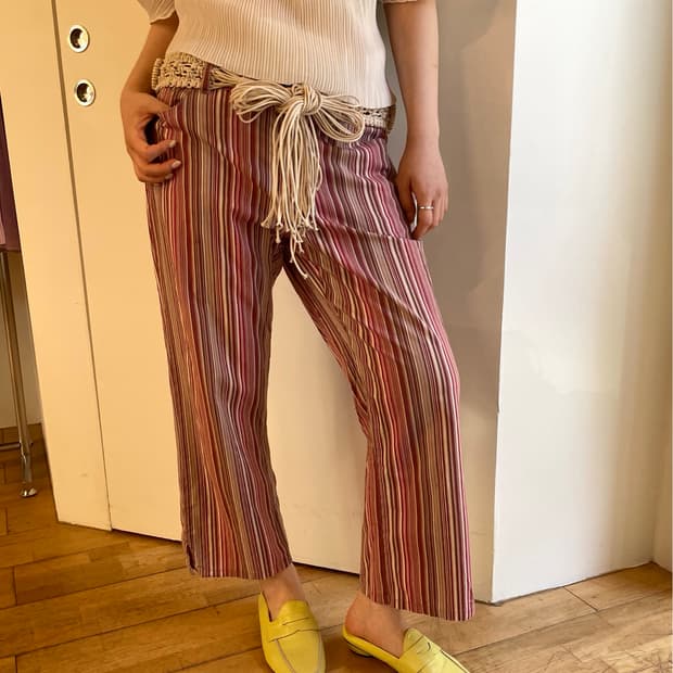 stripe capri pants