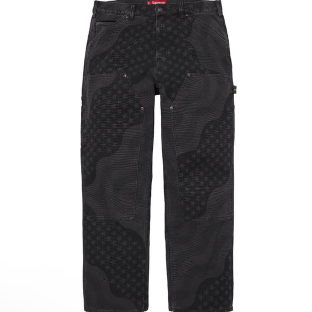 슈프림 플래그 더블 니 페인터 팬츠 블랙 - 26SS