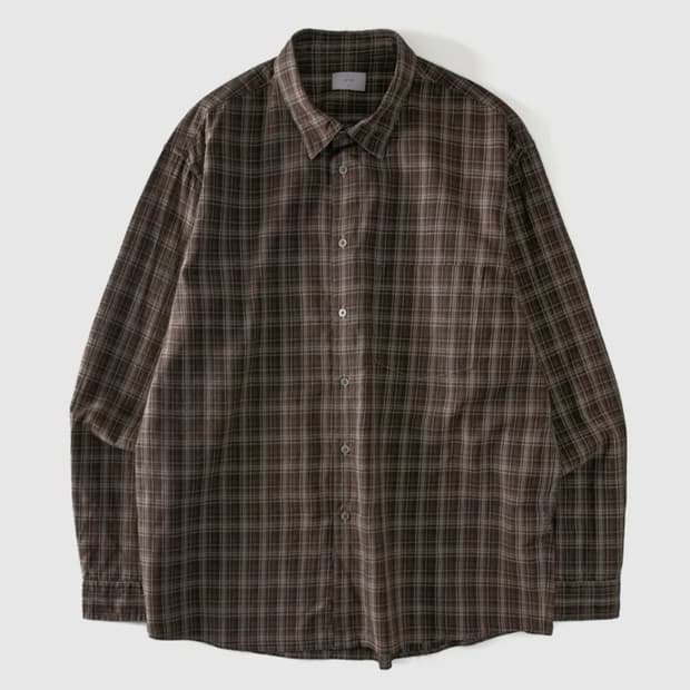 [M] 애습 코어 체크 셔츠 (브라운)