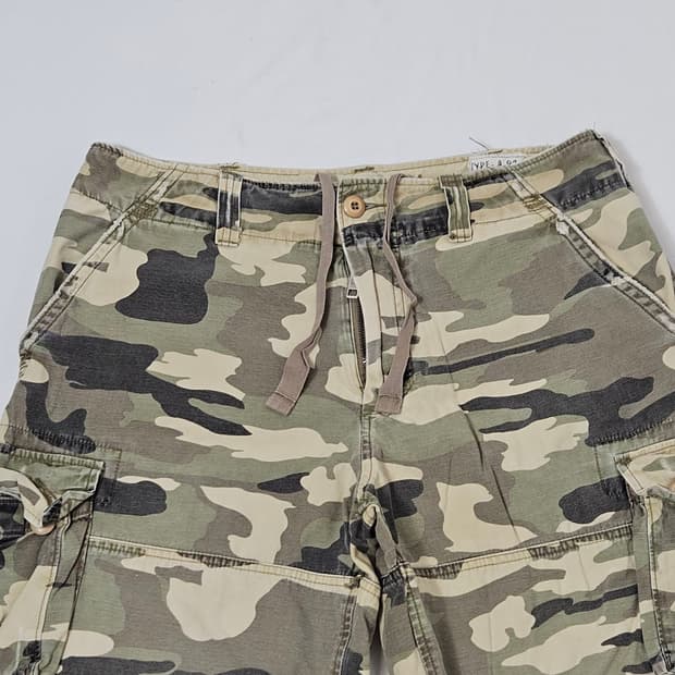 00s 아베크롬비 카고쇼츠 드로스트링 반바지 숏팬츠 카모 밀리터리 빈티지