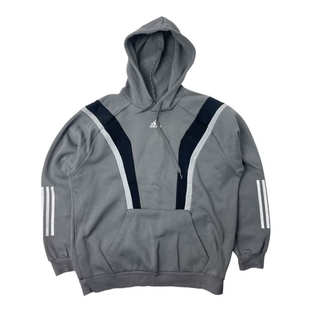[중고] 아디다스 트레이닝 플리스 회색 후드티 3XL