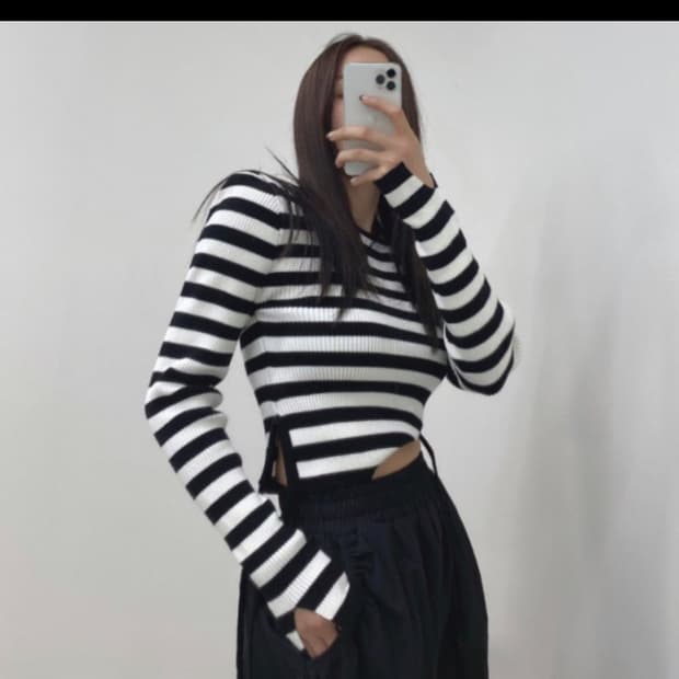 놉(nob) 줄줄이니트 스트라이프