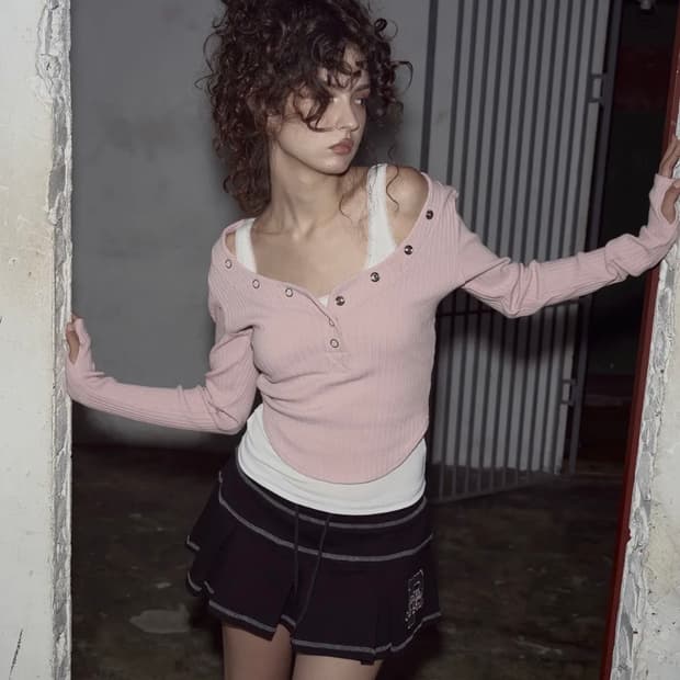 플리즈노팔로우 플노팔 버니탑 bunny top 핑크 새상품