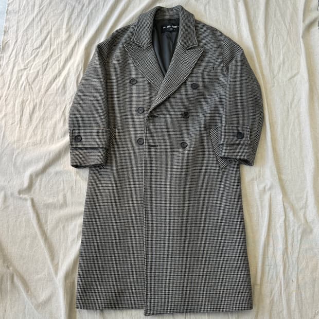 어텐션로우 그린체크 울 더블코트 1(100~)