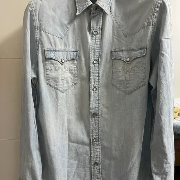 택포30) RRL 더블알엘 샴브레이 웨스턴 셔츠 M