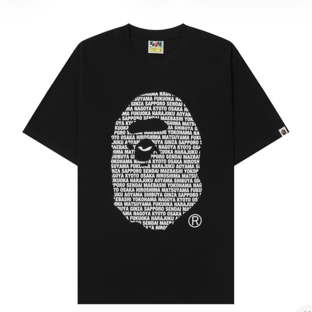 베이프 재팬 에이프 헤드 티셔츠 반팔 블랙 S