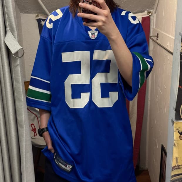 리복 NFL 이큅먼트 시애틀 시호크스 풋볼 저지 블루