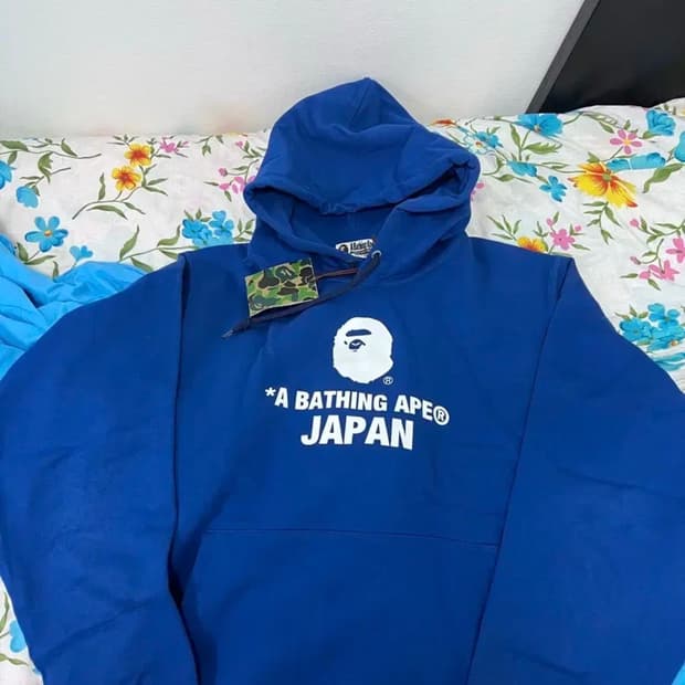 2xl) 베이프 재팬 후드티 블루