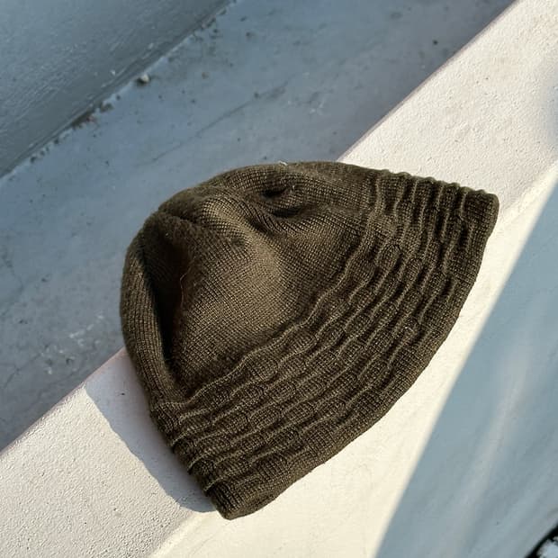 [F] 미치코런던 빈티지 카키 비니 모자