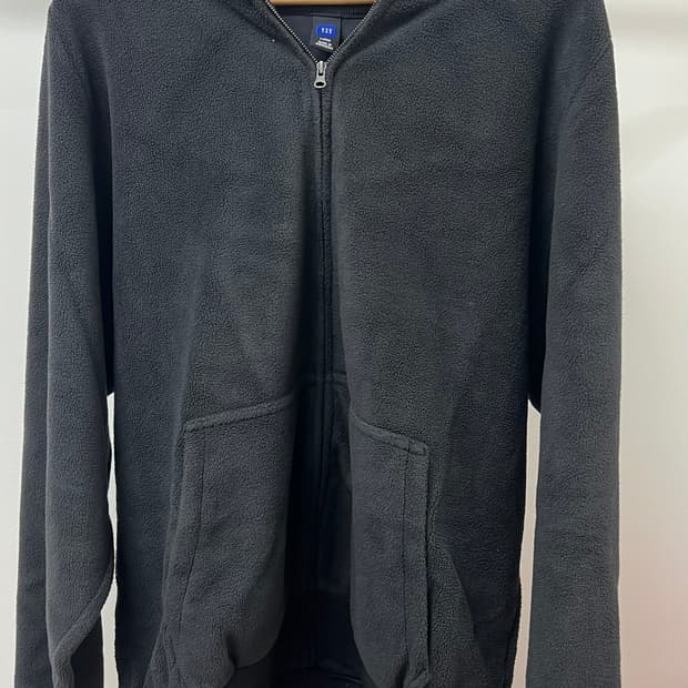 (새상품)이지갭 폴라플리스 후디집업 L 블랙네이비