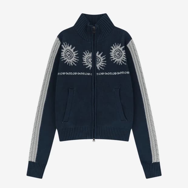 (구매)Aakam 아캄 Sun Jacquard 집업 네이비 2 사이즈 